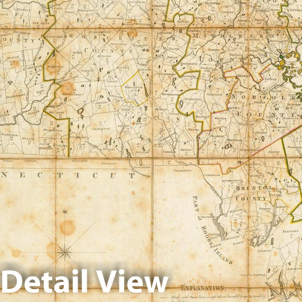 Historic Map : Map of Massachusetts, 1801 - Vintage Wall Art