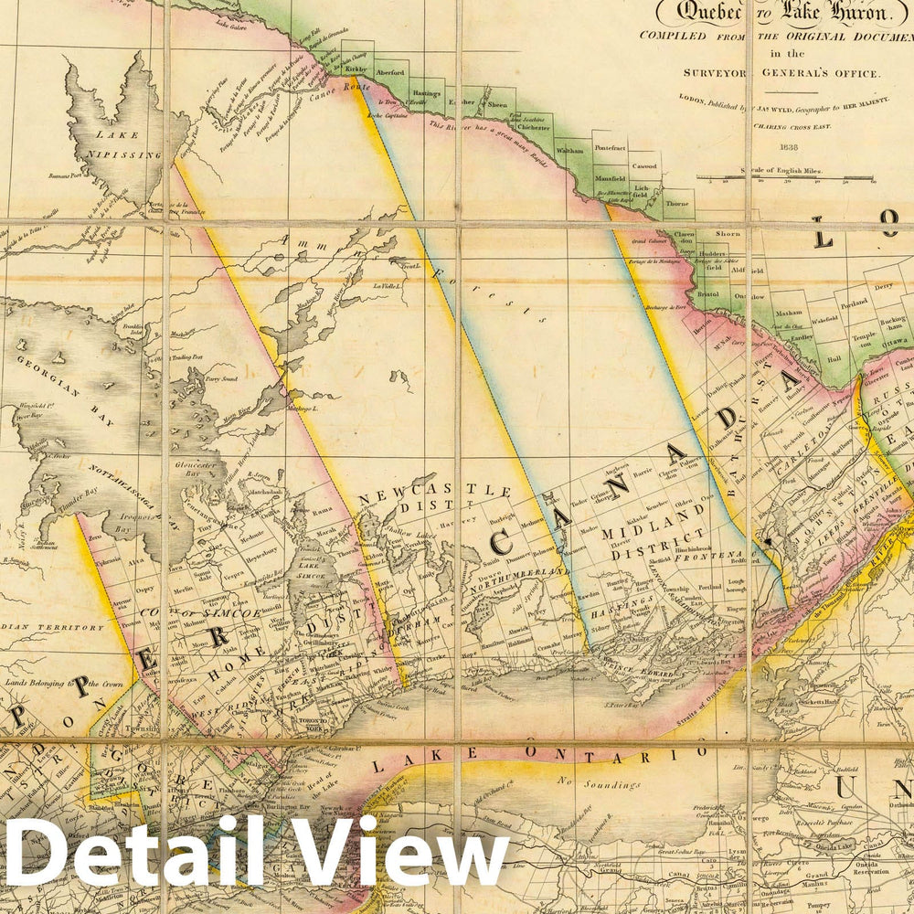 Historic Map : the Province of Upper Canada, 1838 - Vintage Wall Art