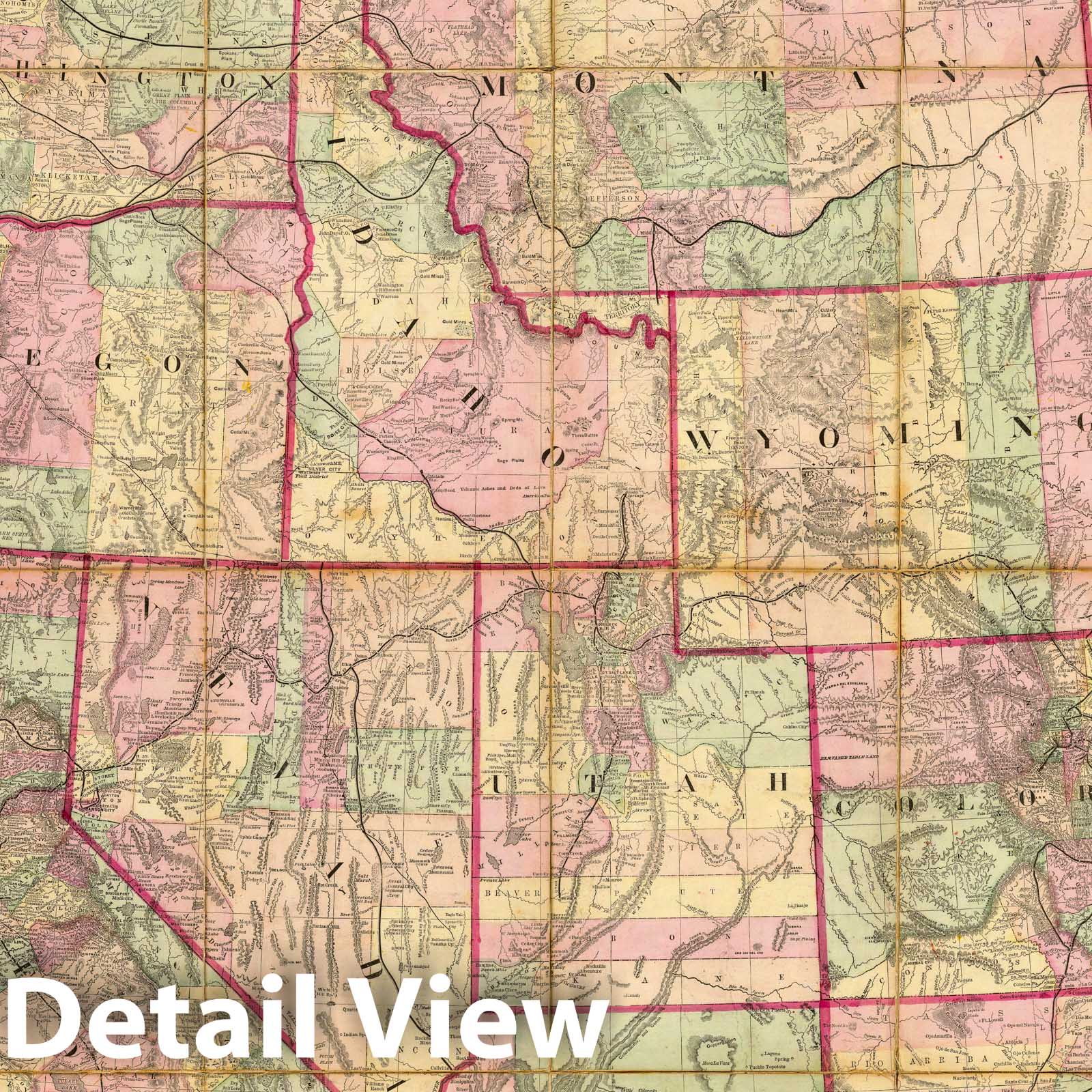Western United States and Territories - Railroad Map, 1874