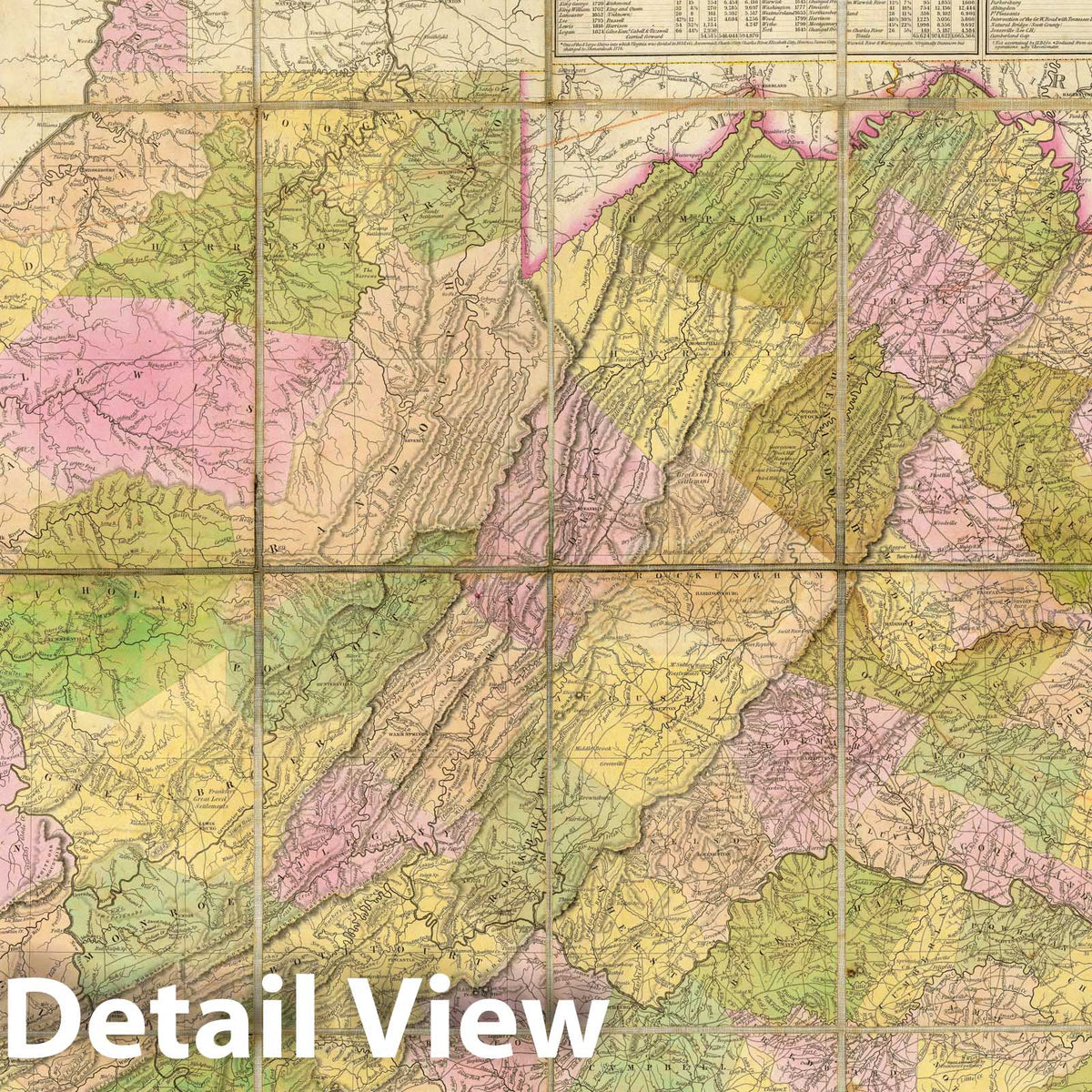 Virginia - Geologic Map, 1827 - Historical Topographic Map Print