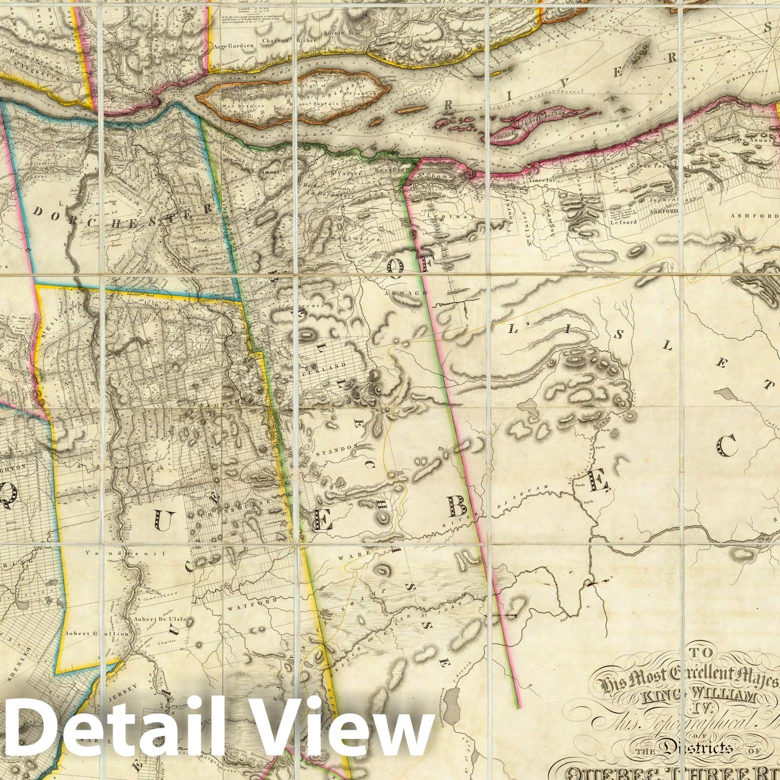 Quebec, Three Rivers, Saint Francis, and Gaspe, Lower Canada 1831 Topographic Map