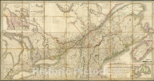 Lower Canada, Upper Canada, Nova Scotia, New Brunswick Map 1831 - Historical Reproduction