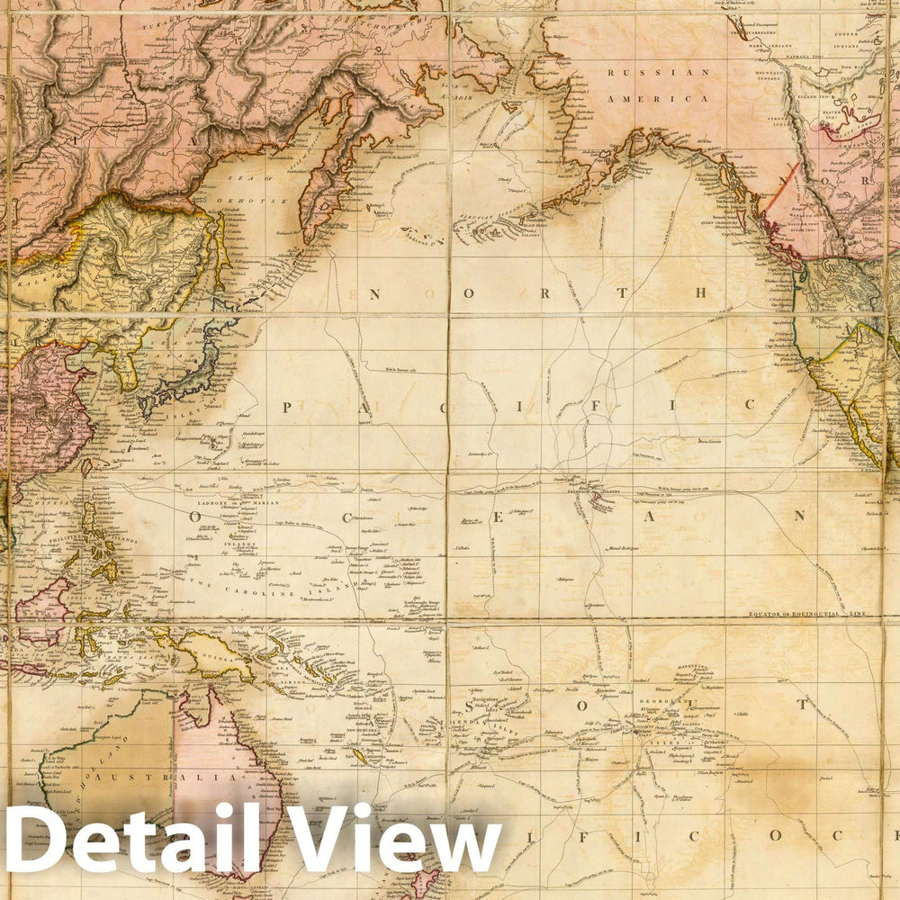 Historic Map : Case Map, Chart of the world upon Mercator's projection. 1819 - Vintage Wall Art