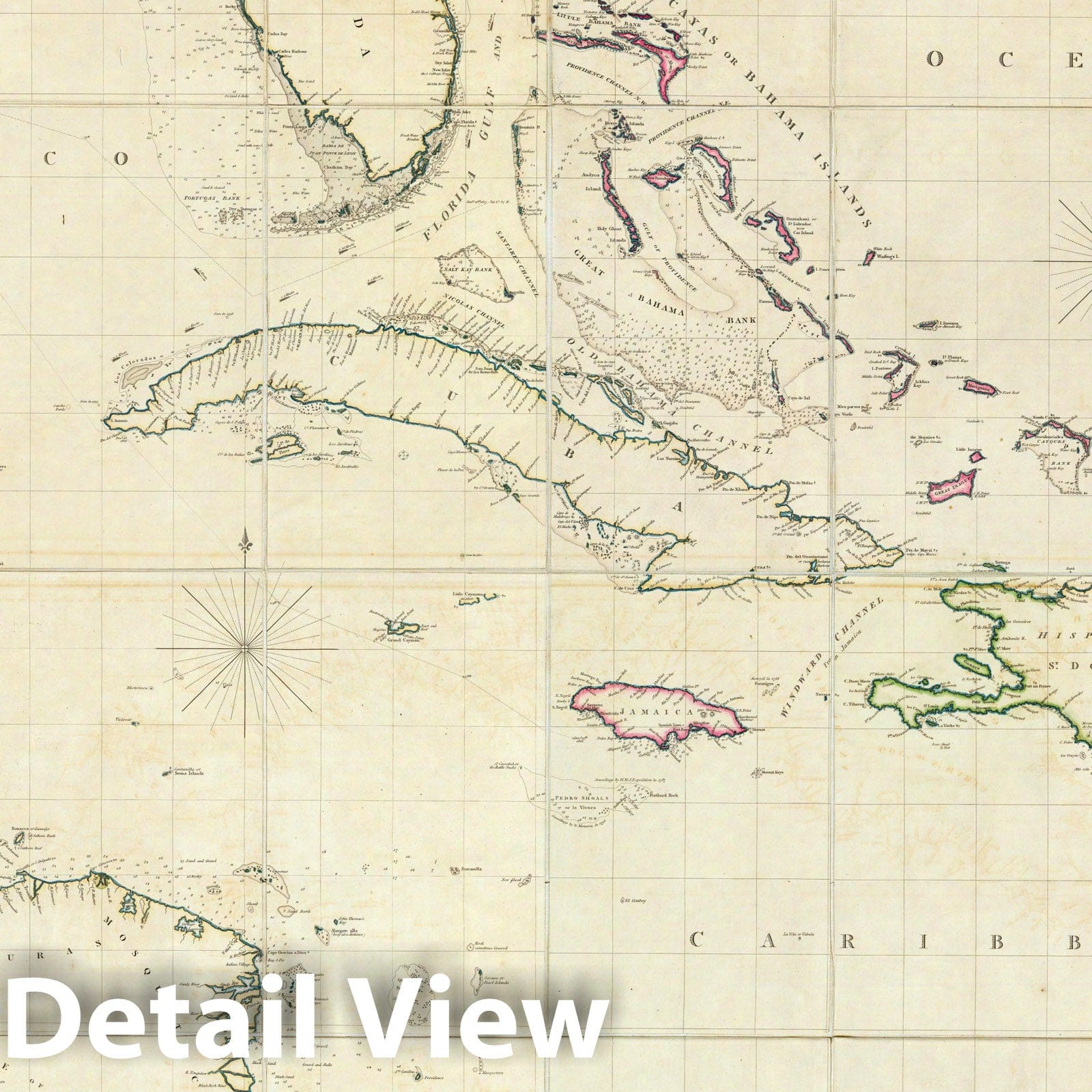 Historic Map : Case Map, A General Chart of the West Indies And Gulf of Mexico. 1808 - Vintage Wall Art