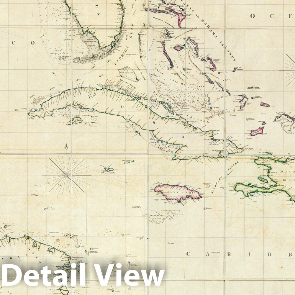 Historic Map : Case Map, A General Chart of the West Indies And Gulf of Mexico. 1808 - Vintage Wall Art