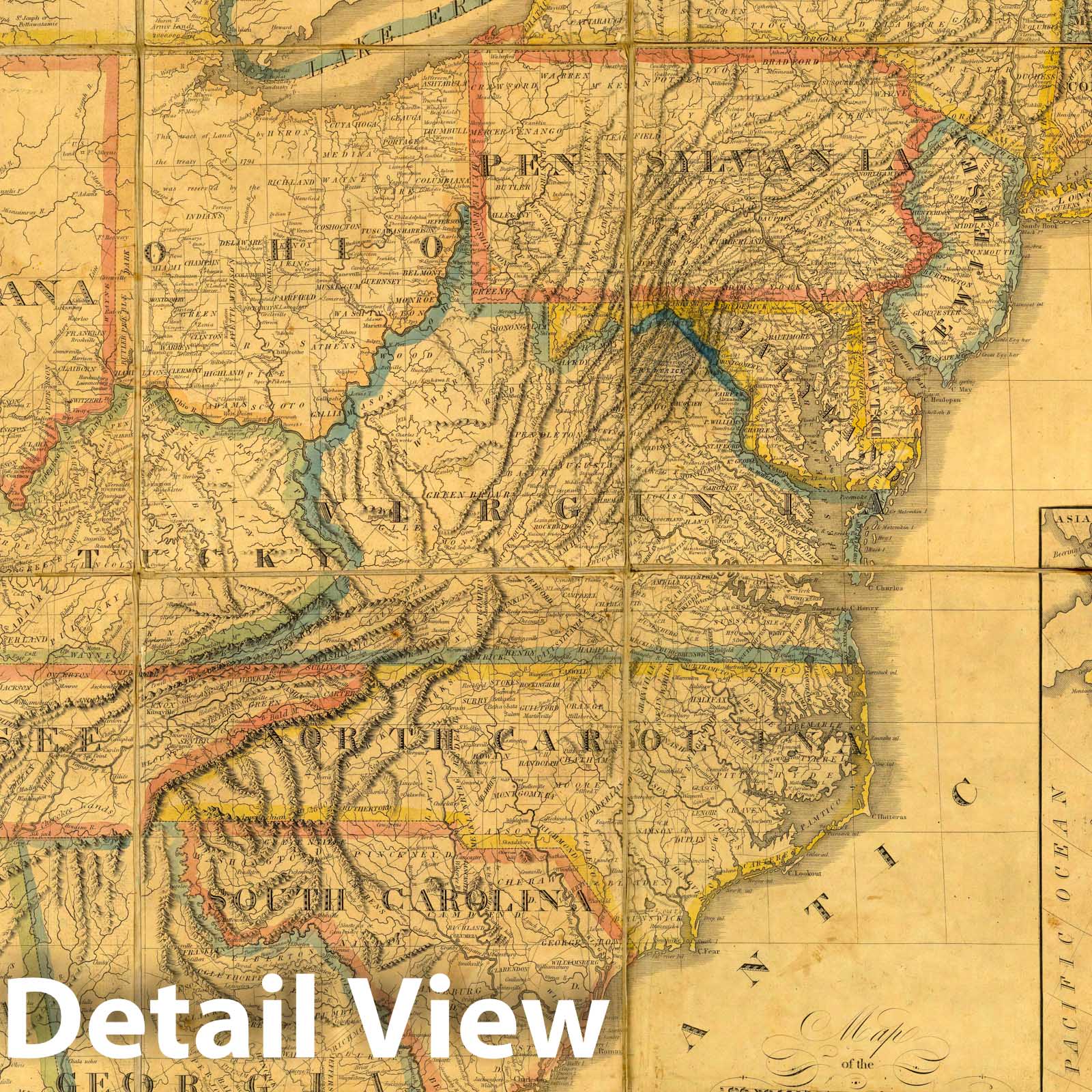 United States - River Map, 1817 - Historical Map Print