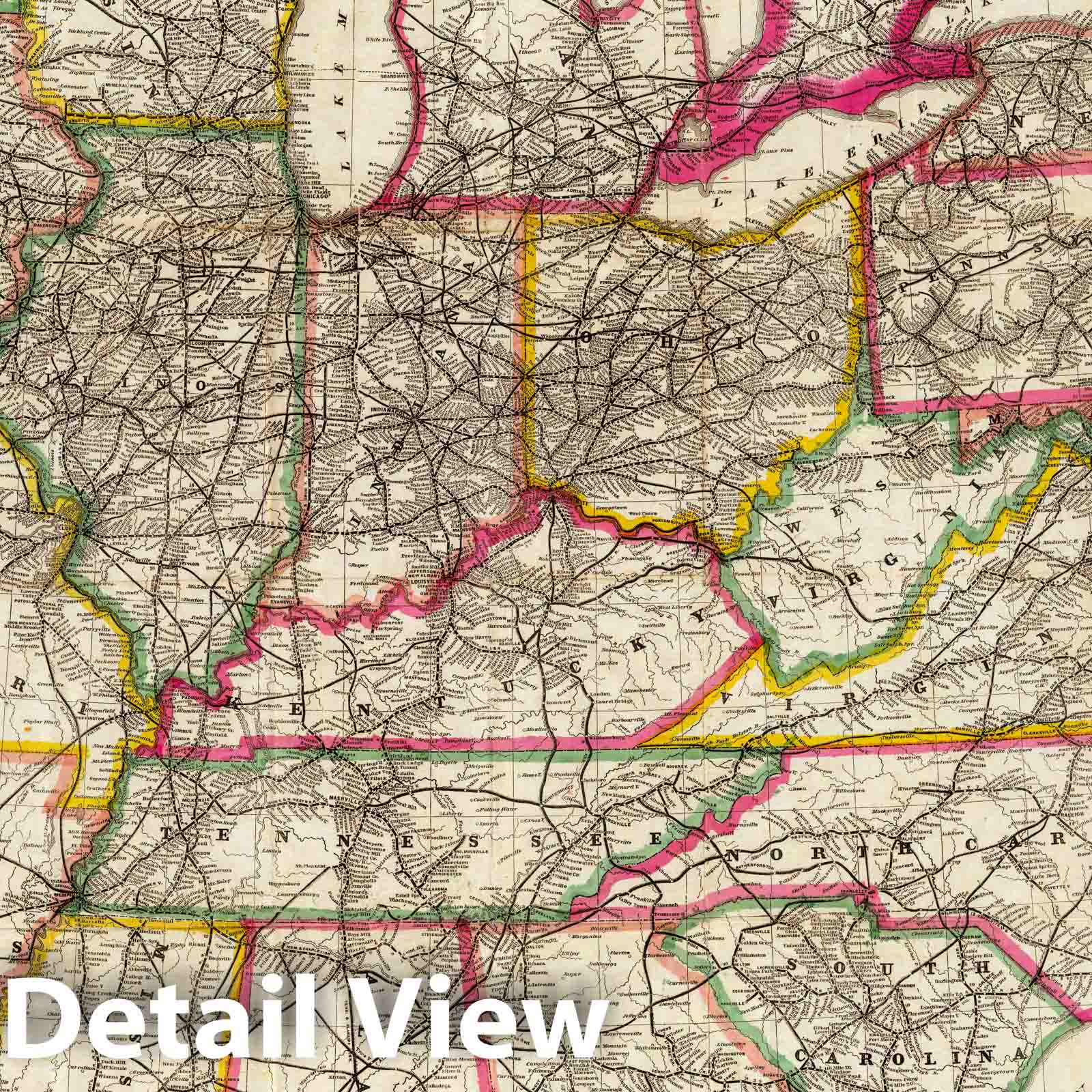 United States and Canada - Railroad Map, 1871 - Historical Map Print