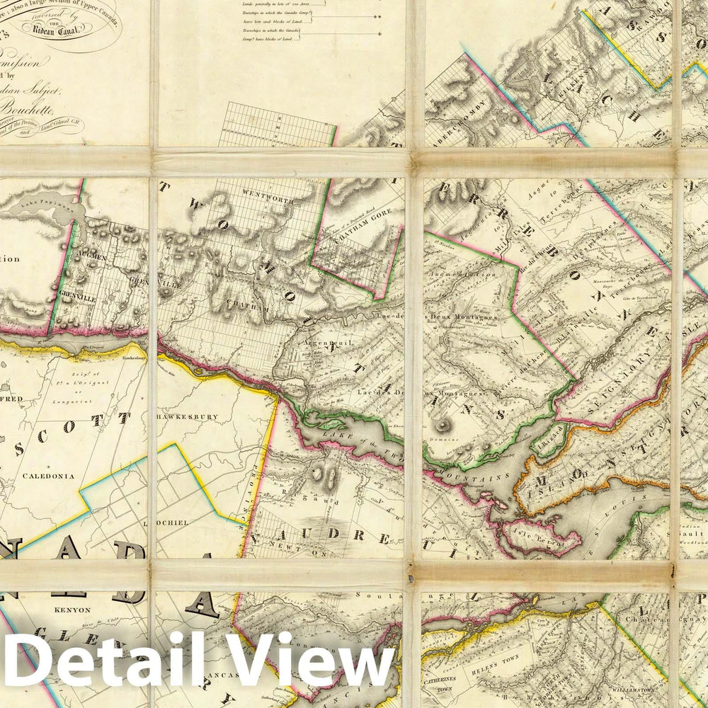 Historic Map : Map of the District of Montreal, Lower Canada, 1831 - Vintage Wall Art