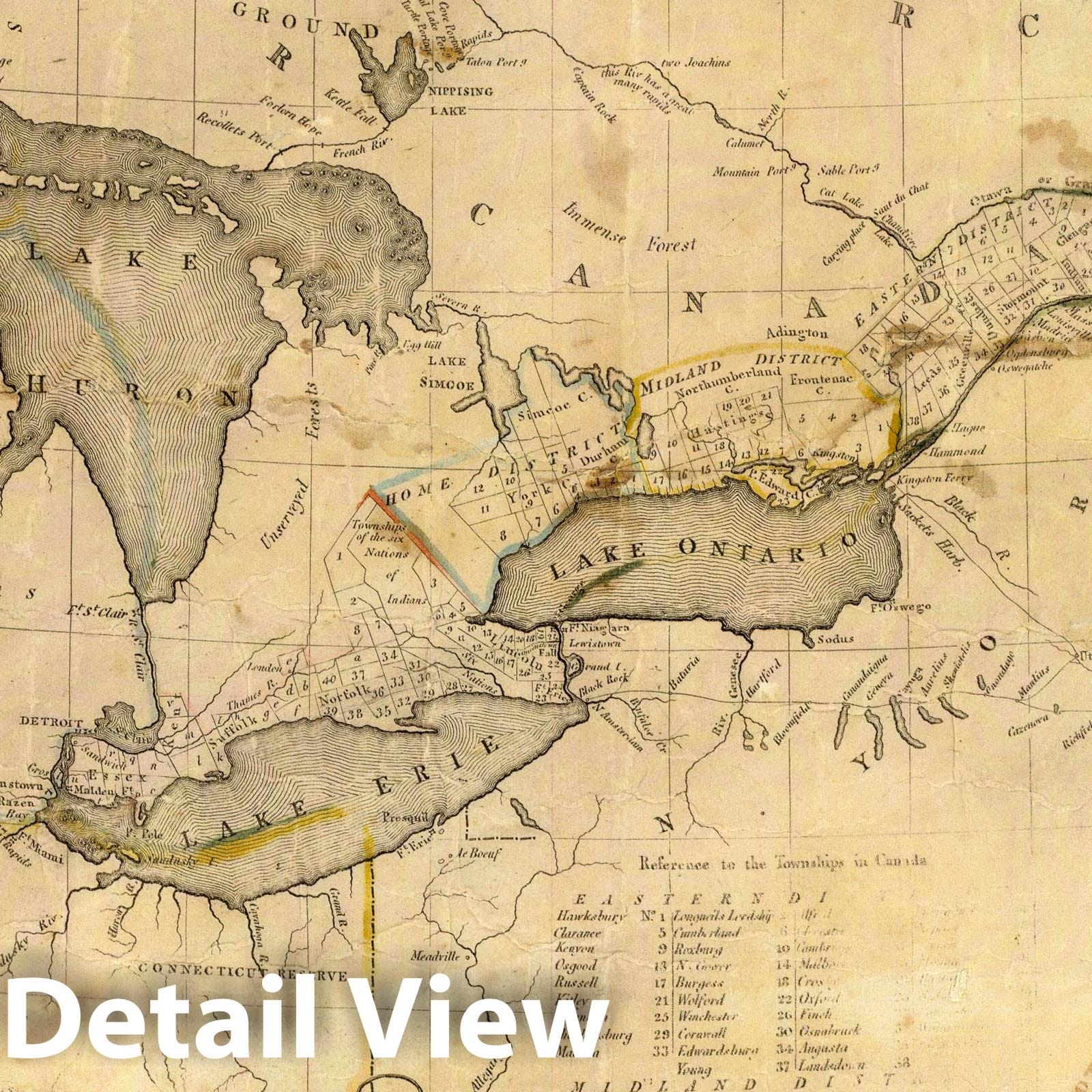 Upper and Lower Canada and United States - Boundary Map, 1812 - Historical Map Print