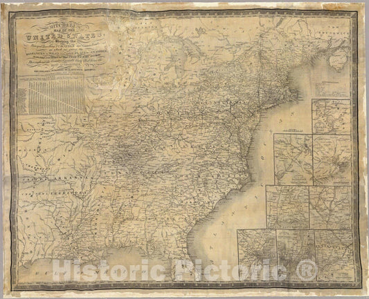 Historic Map : Mitchell's map of the United States, 1835 - Vintage Wall Art