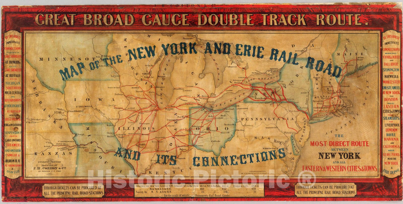 New York and Erie Rail Road - Railroad Map, 1856
