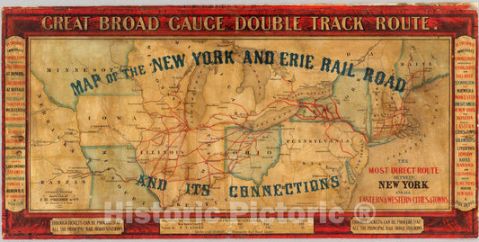 New York and Erie Rail Road - Railroad Map, 1856
