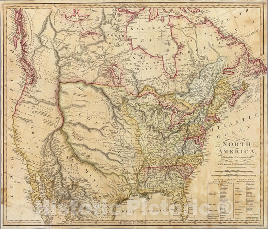 Historic Map : North America. 1804 - Vintage Wall Art