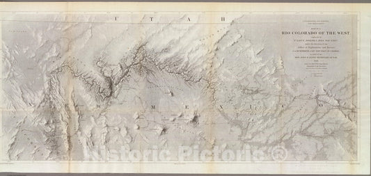 Rio Colorado of the West 1858 Topographic Map - Ives Exploration
