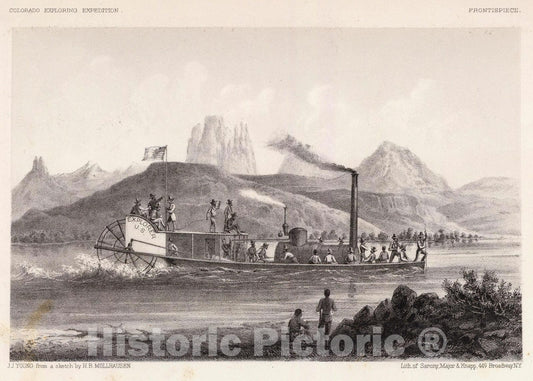 Historic Map : Exploration Book, Chimney Peak. 1861 - Vintage Wall Art