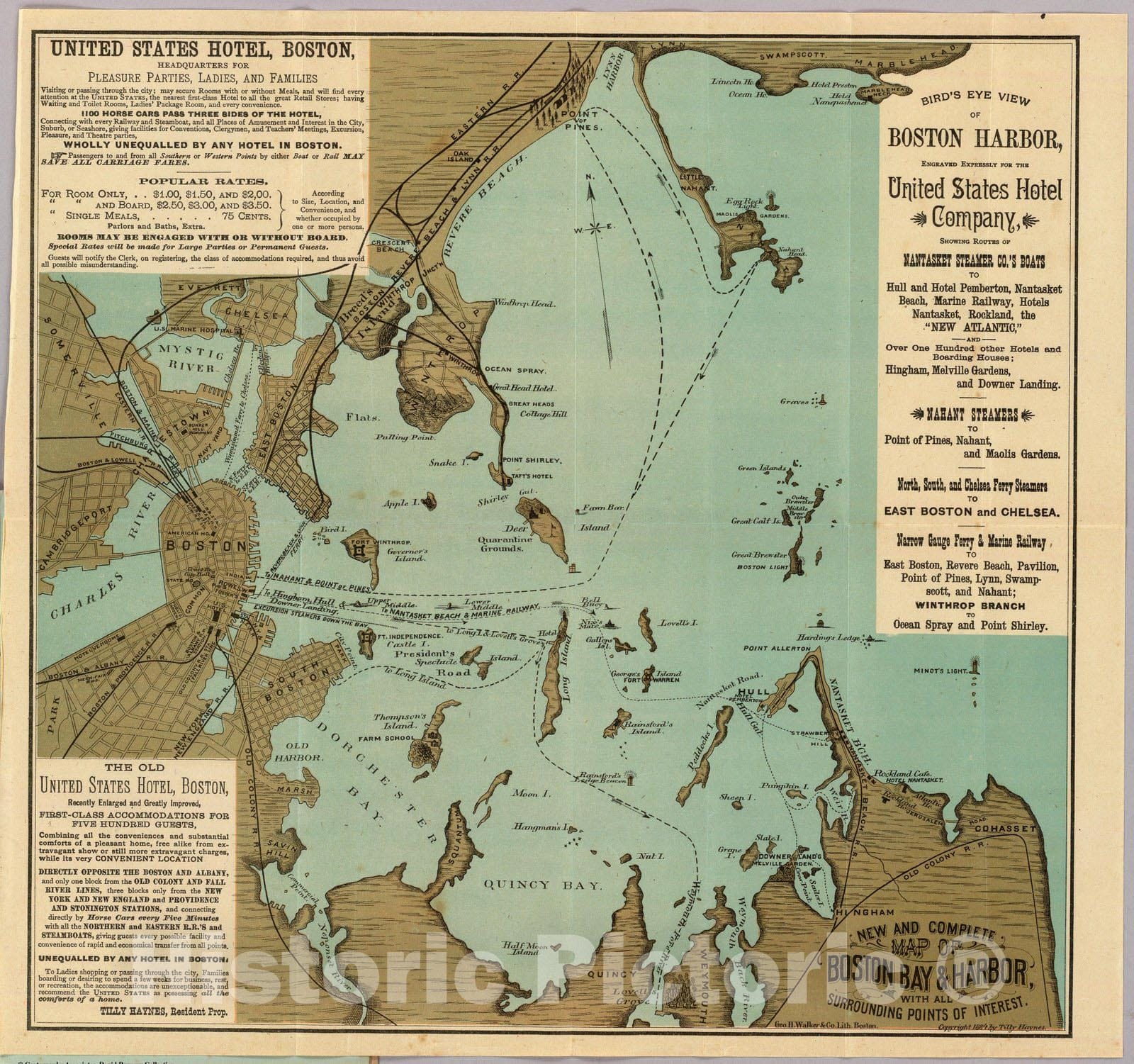 Boston Harbor - Nautical Chart, 1884 - Historical Map Print