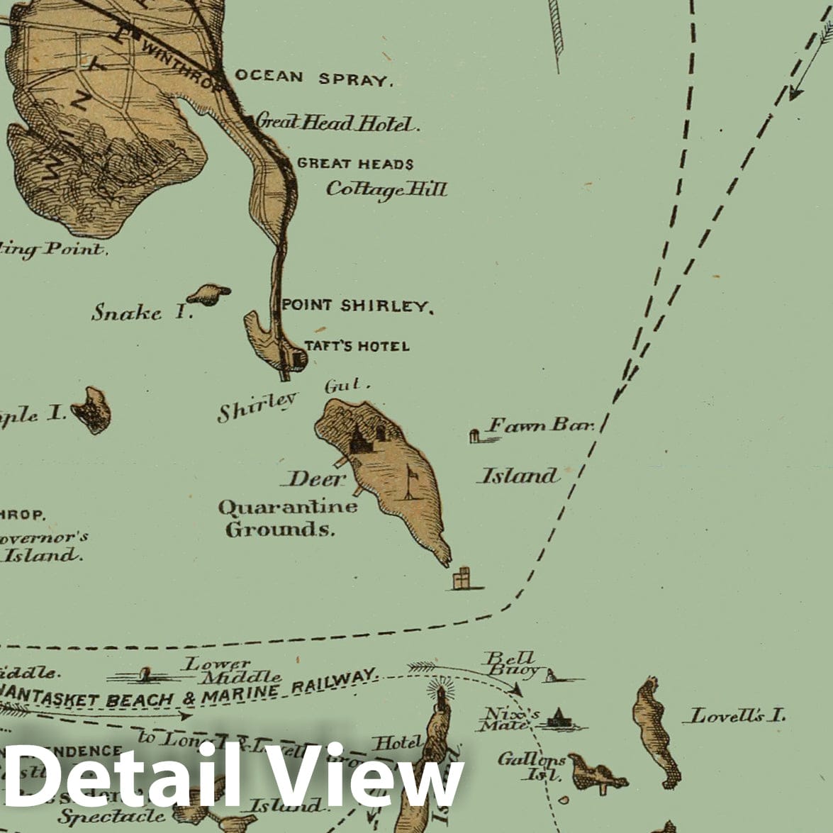 Boston Harbor - Nautical Chart, 1884 - Historical Map Print