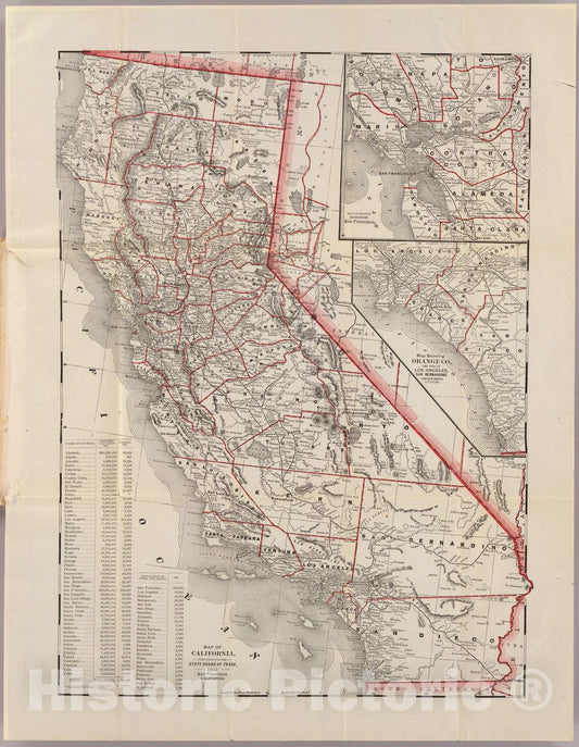 California 1892 Topographic Map Print