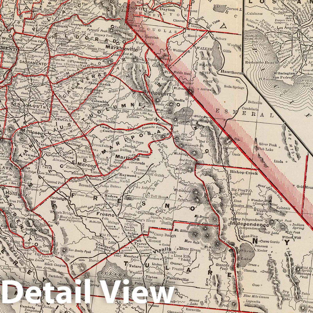 Historic Map : Map of California, 1892 - Vintage Wall Art