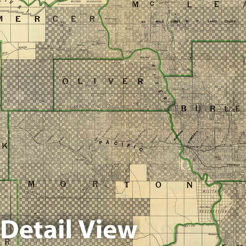 Historic Map : Pocket Map, Land grant NPRR. 1895 - Vintage Wall Art