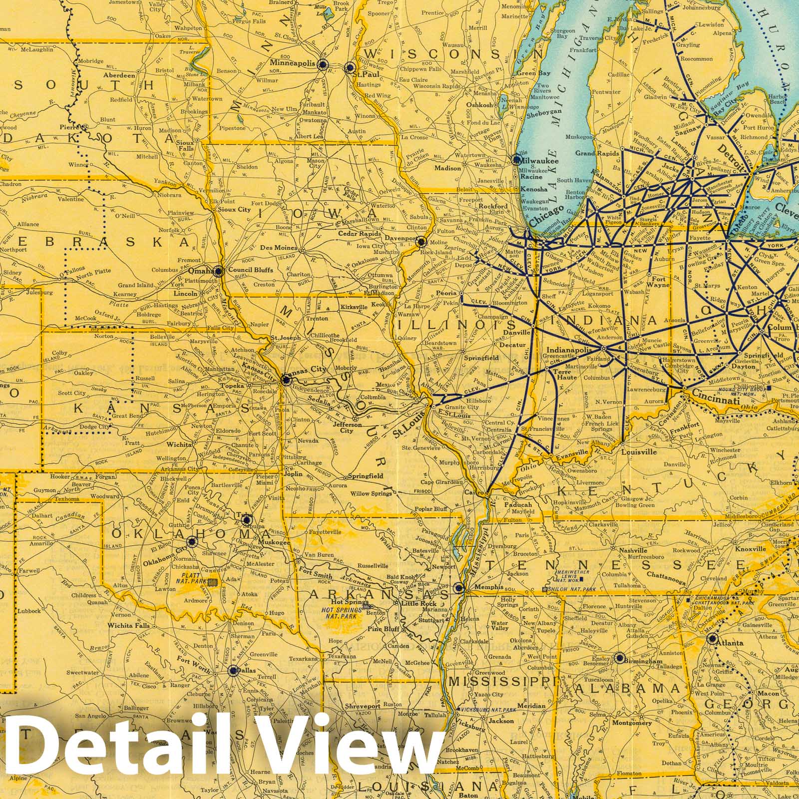 United States - Railroad Map, 1929 - New York Central Lines