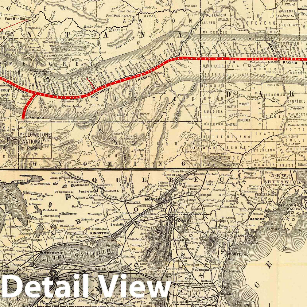 Historic Map : Map N.P.R.R, 1887 - Vintage Wall Art