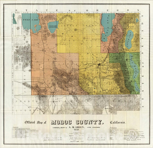 Modoc County, California - Railroad Map, 1911