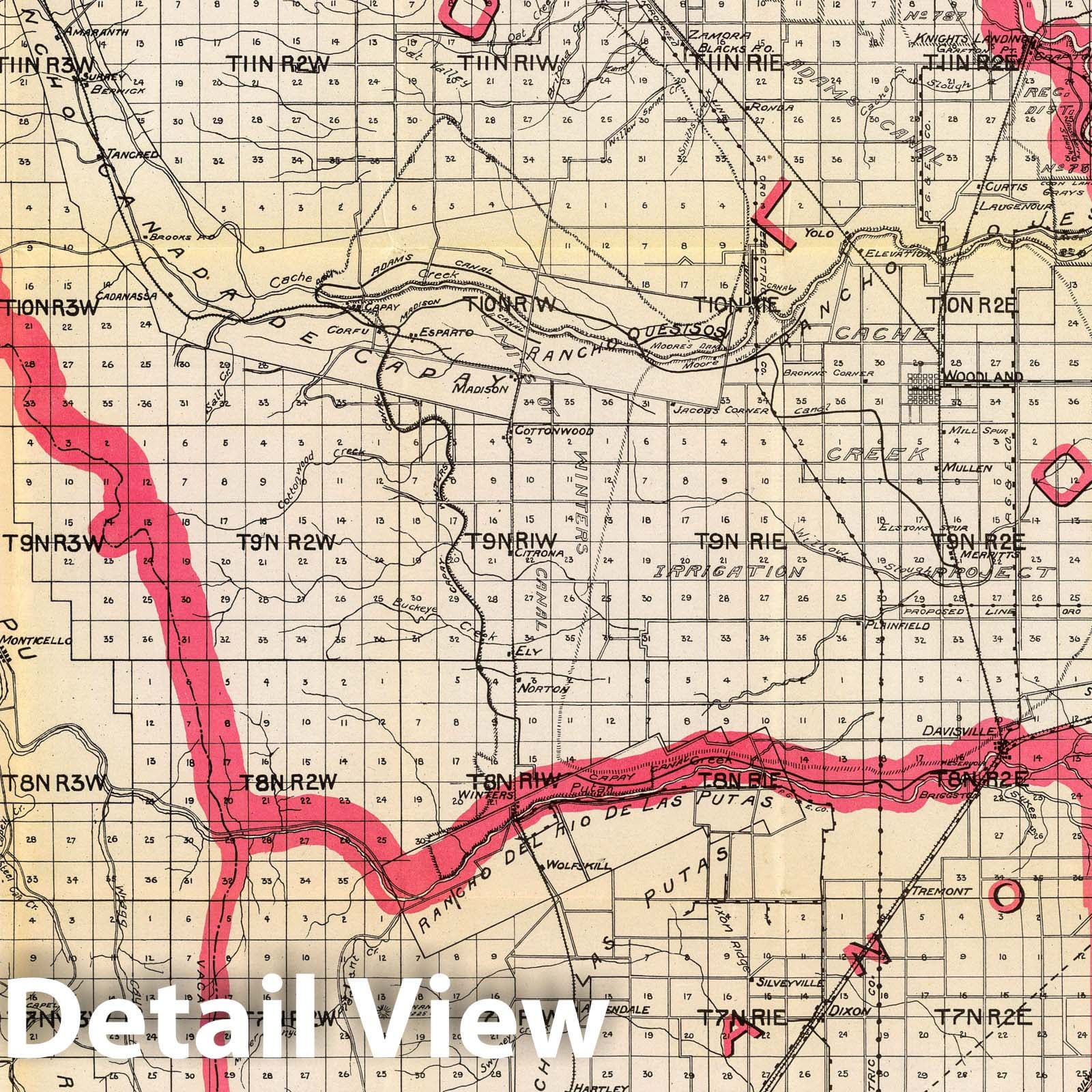 Yolo County, California - Railroad Map, 1914