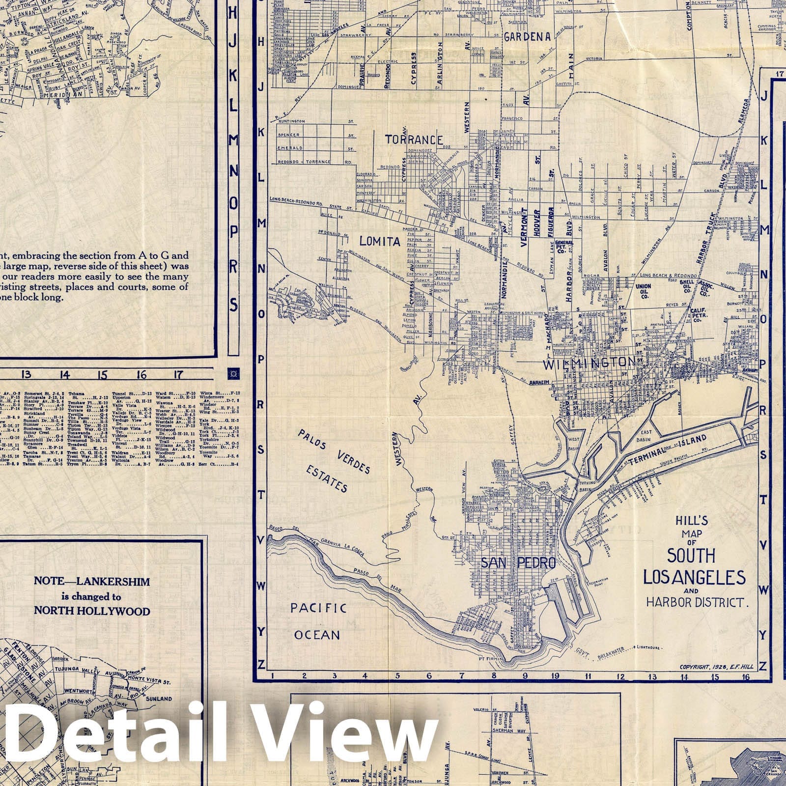 Los Angeles, California - Railroad Map, 1928