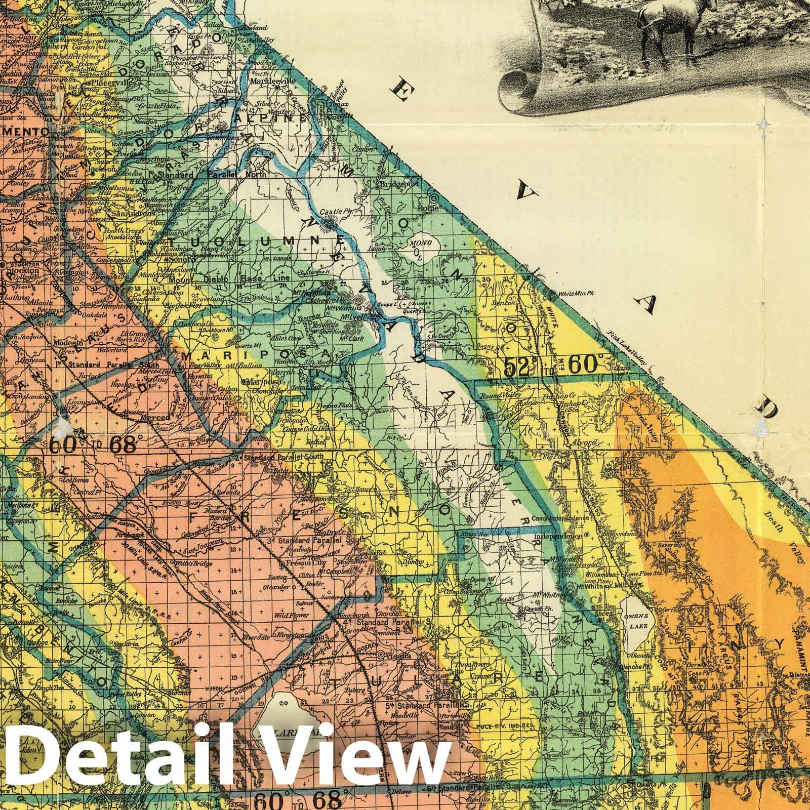 California - Climate Map, 1888 - Historical Map Print