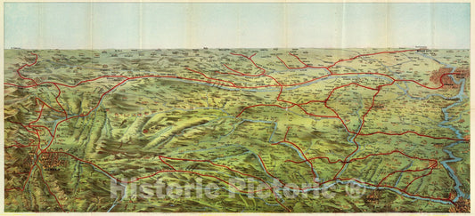 Great Plains: Nebraska and Kansas - Pictorial Map, 1890