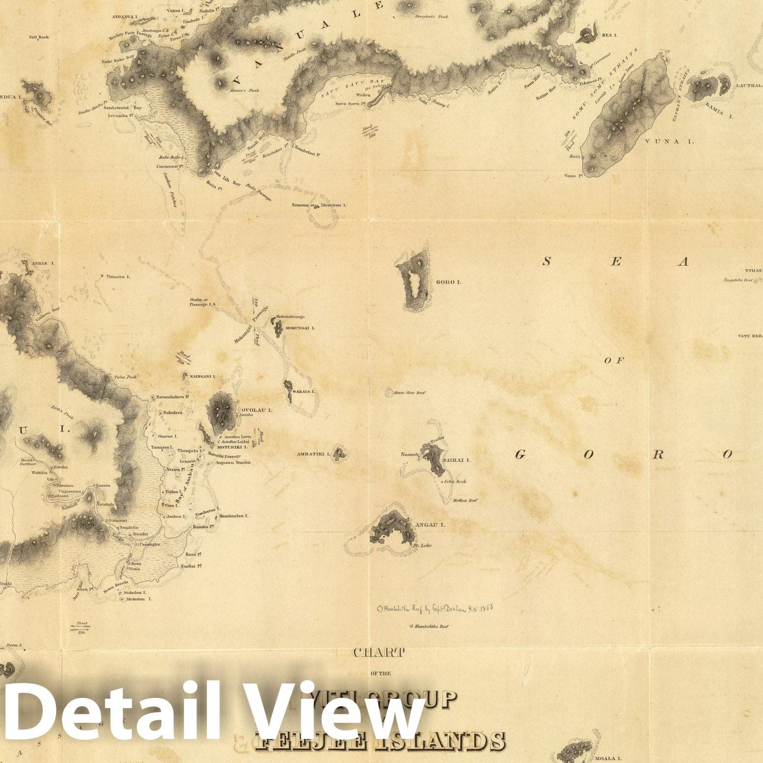 Fiji Islands Nautical Chart, 1840 - Historical Map Print
