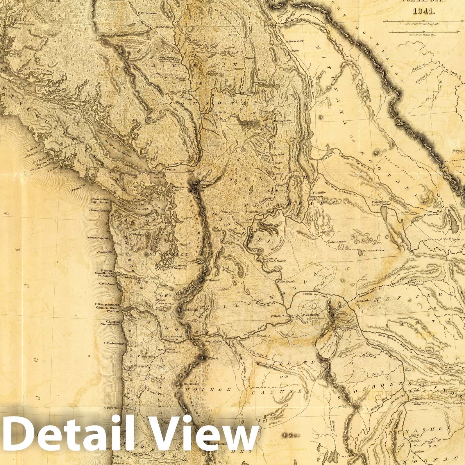 Oregon Territory and Columbia River Survey Map, 1841 - Historical Map Print