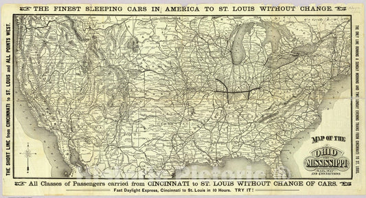 Ohio and Mississippi Railway - Railroad Map, 1883