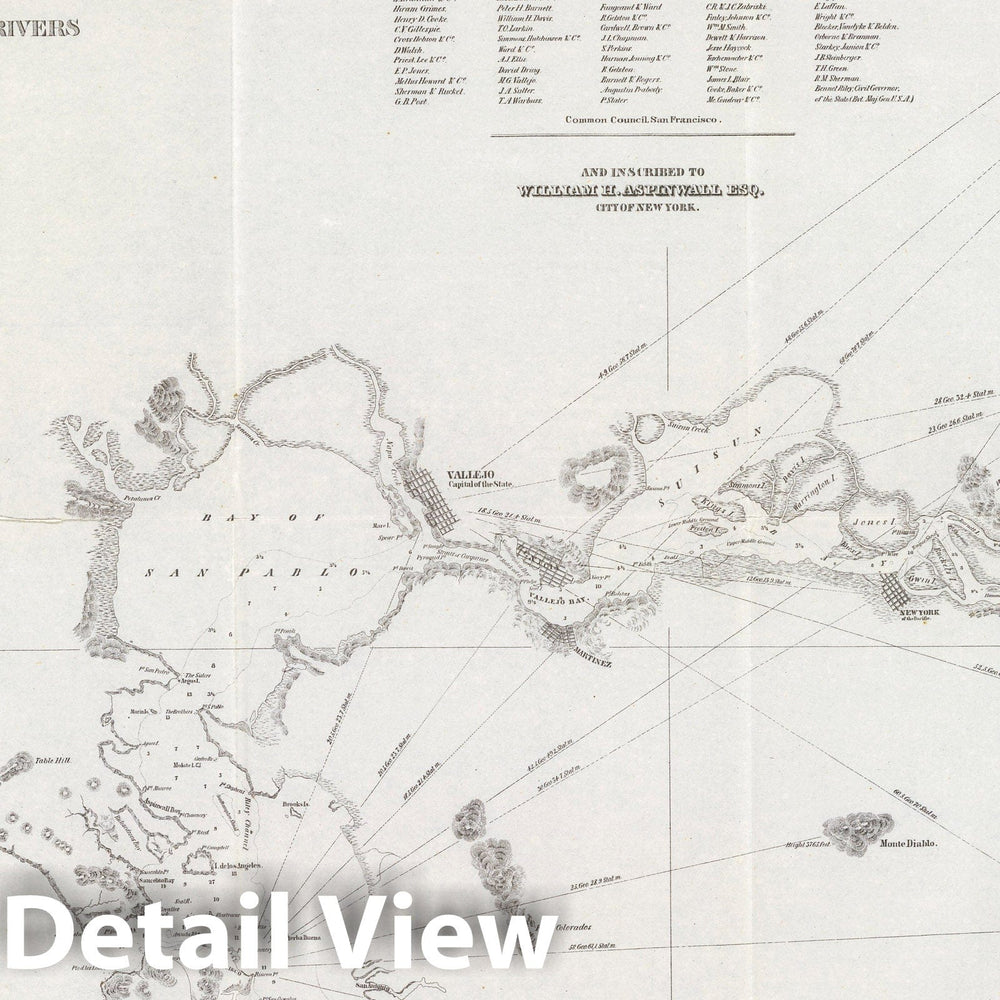 Historic Wall Map : General chart, San Francisco Bay. 1852 - Vintage Wall Art