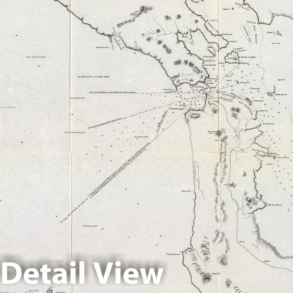 Historic Map : Farallones, San Francisco Bay. 1852 - Vintage Wall Art