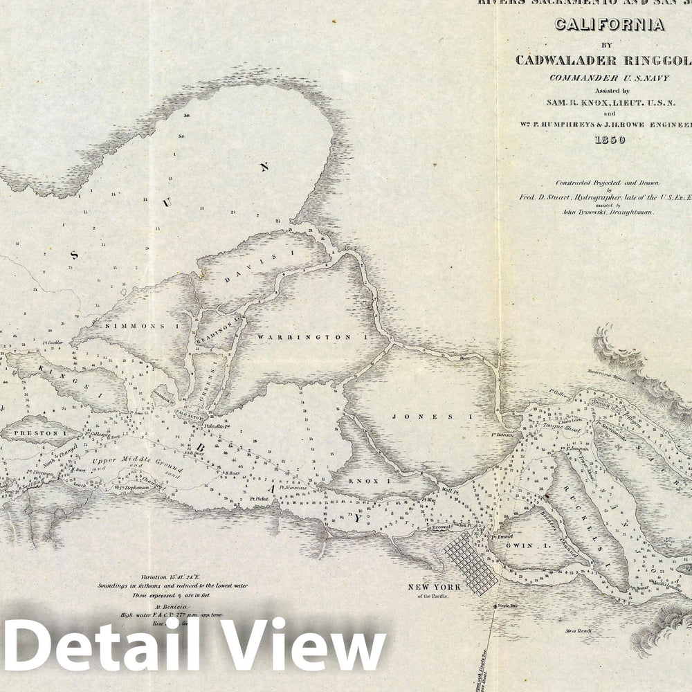 Historic Map : Suisun, Vallejo bays. 1852 - Vintage Wall Art