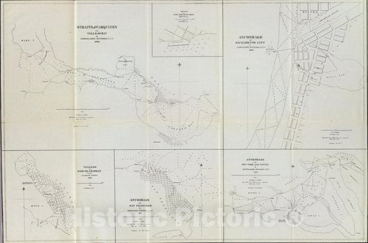 Carquinez Straits, Vallejo Bay, and Sacramento Nautical Chart, 1852
