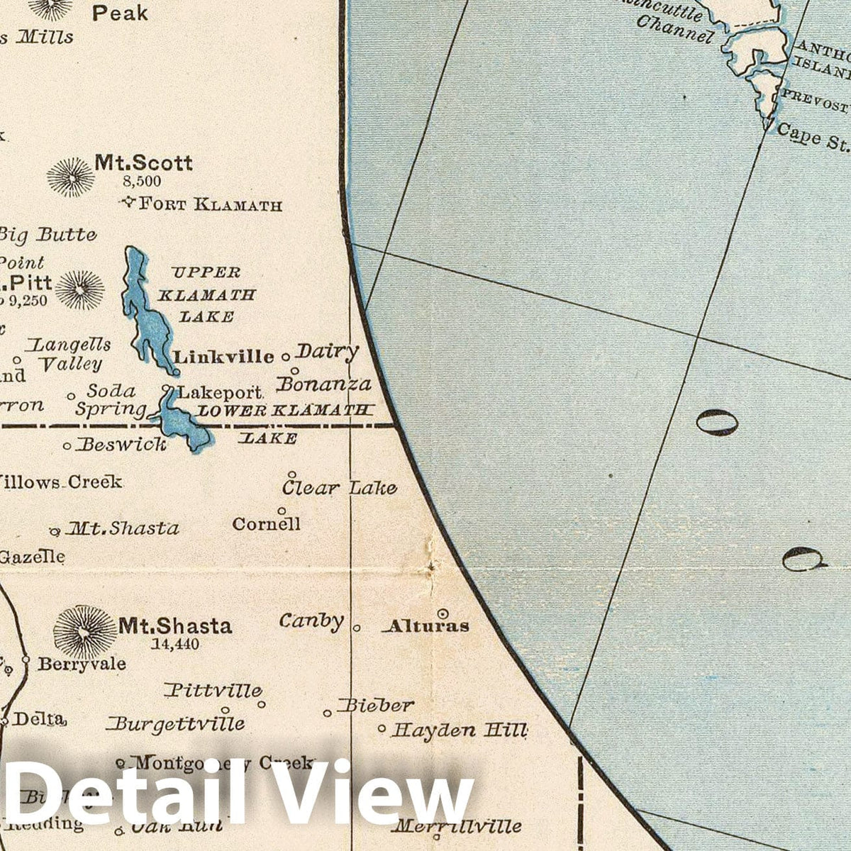 Pacific Coast Steamship Routes - Railroad Map, 1896