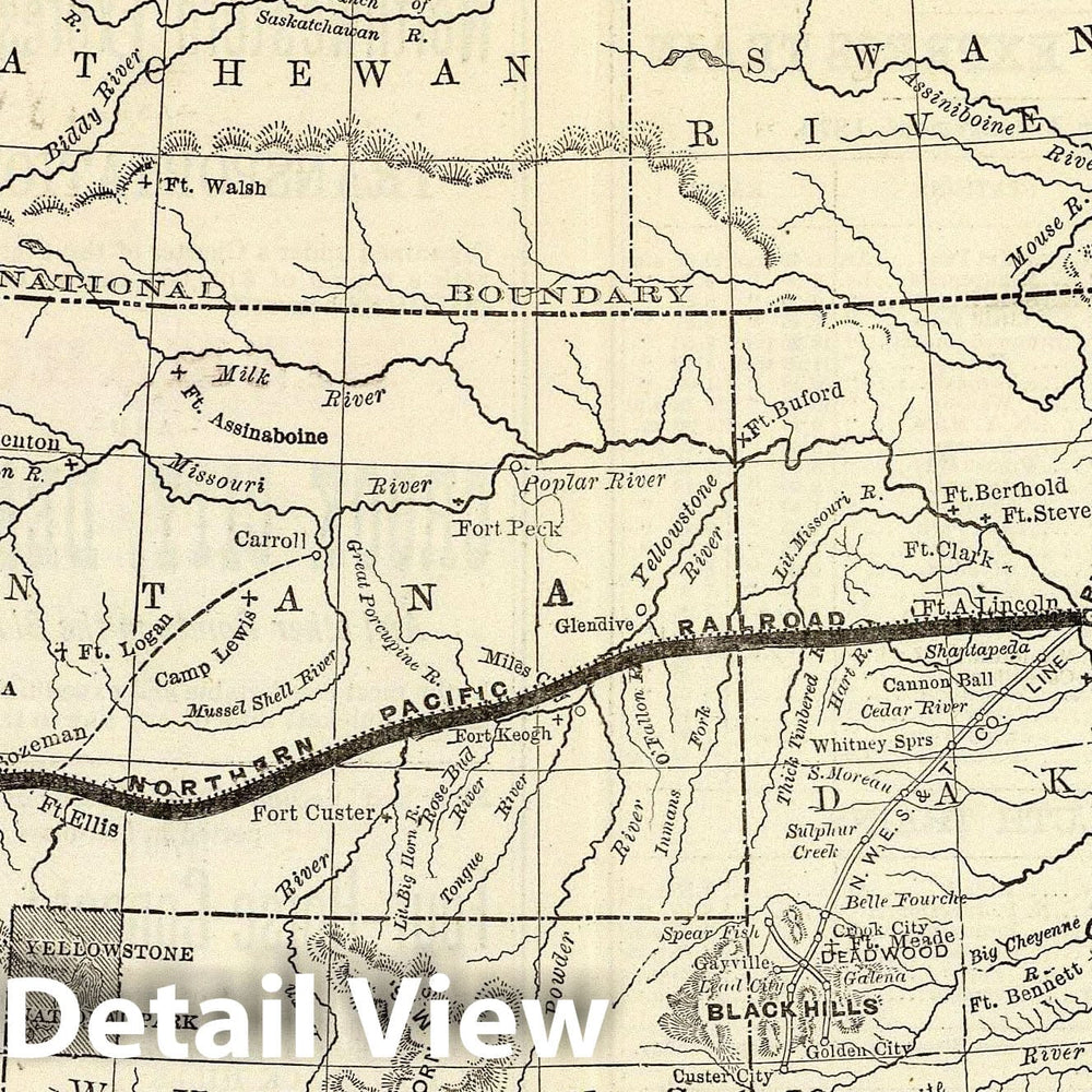 Historic Map : Map of the Northern Pacific Railroad and connections., 1879, Vintage Wall Decor