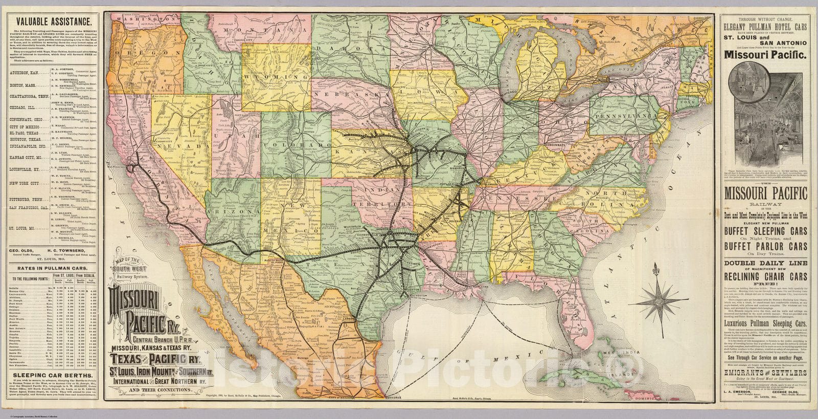 Historic Map : Timetable Map, South West Railway System. 1885 - Vintage Wall Art