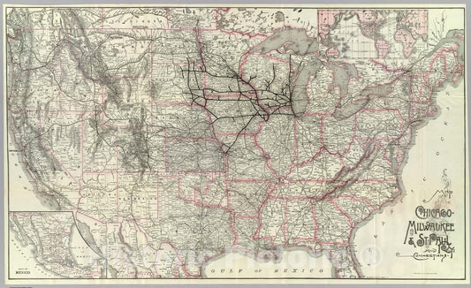 Chicago, Milwaukee and St. Paul Railway - Railroad Map, 1893