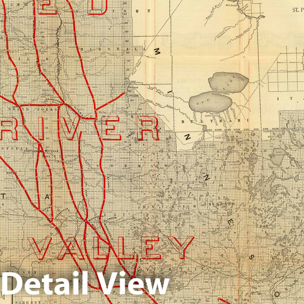 Historic Map : Timetable Map, St. Paul, Minneapolis & Manitoba Ry. 1886 - Vintage Wall Art
