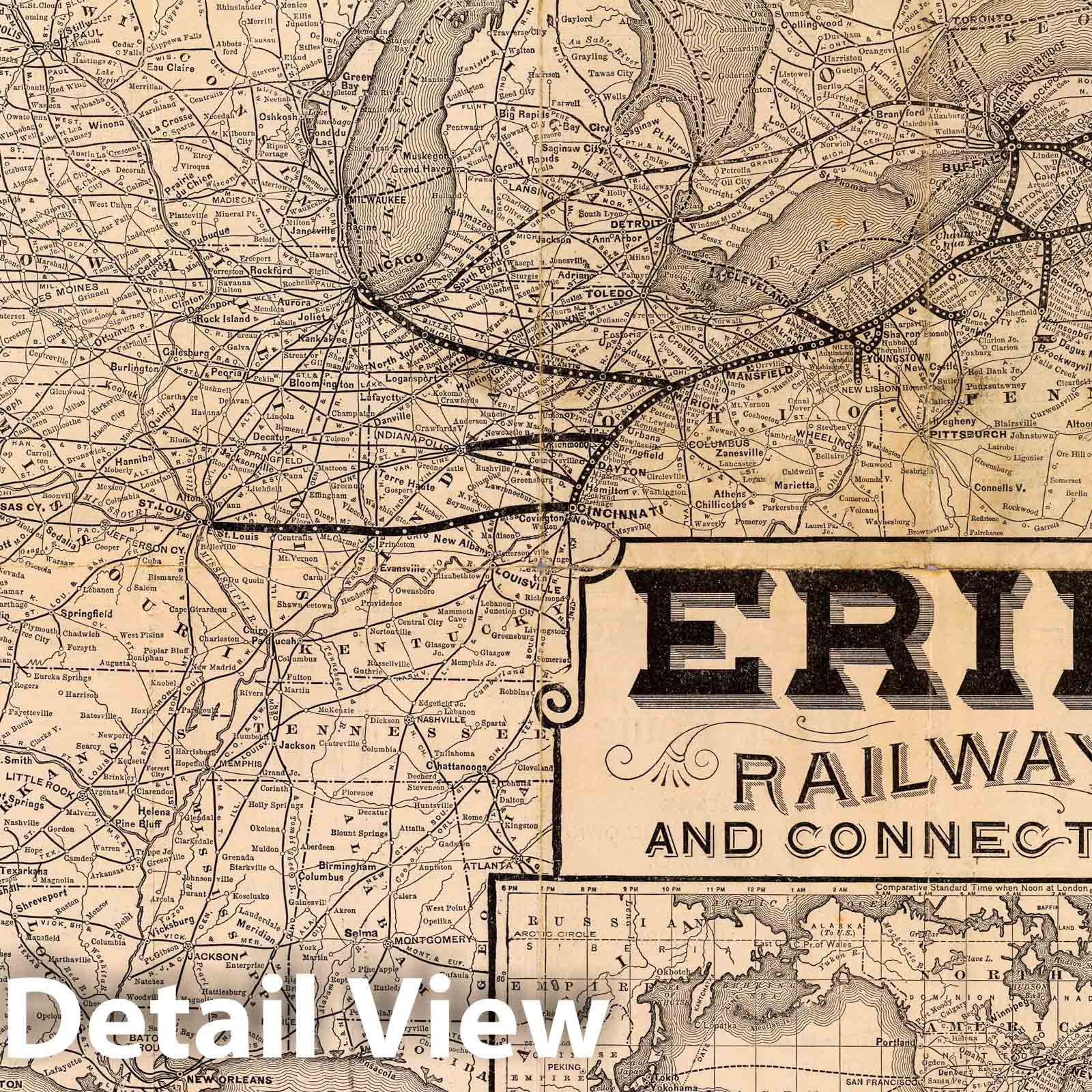 United States - Railroad Map, 1887 - Erie Railway Historical Reproduction
