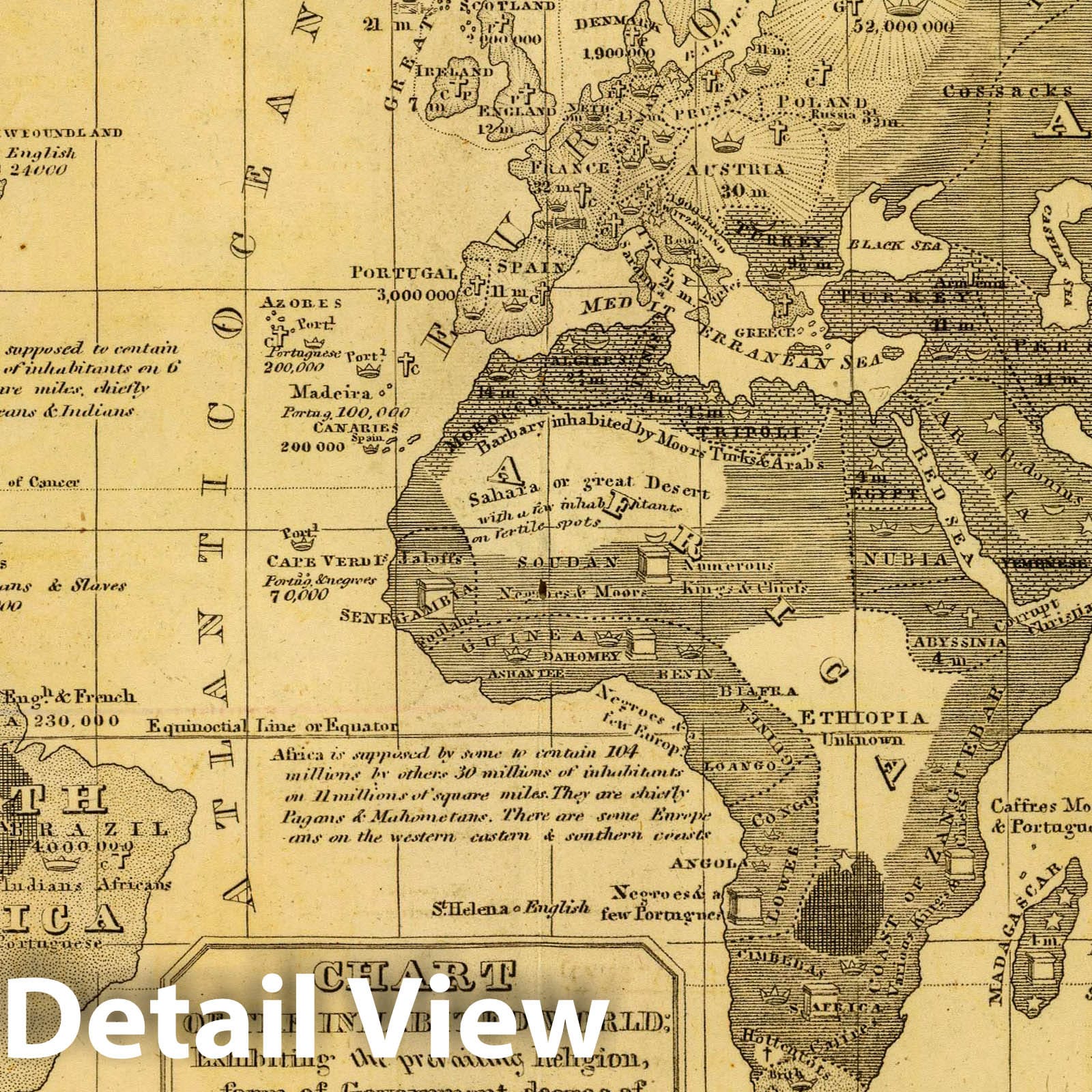 World - Nautical Chart, 1824 - Historical Map Print
