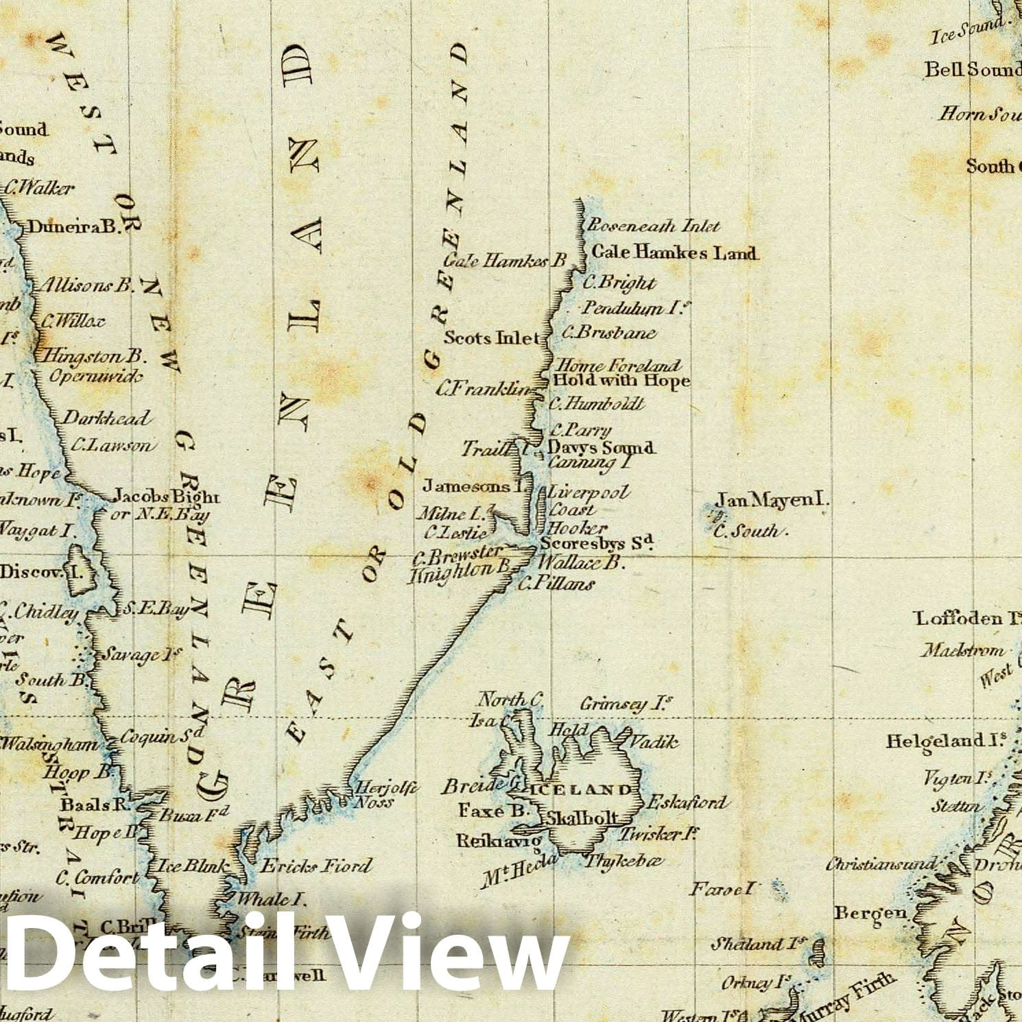Polar Seas - Nautical Chart, 1850 - Historical Map Print