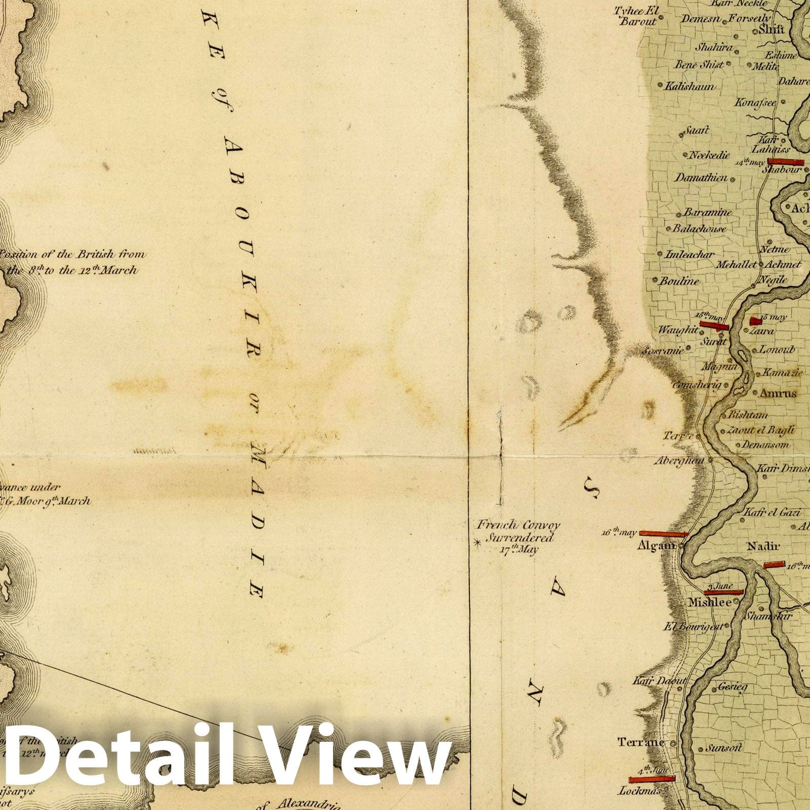 Egypt: British and Ottoman Operations - Plate No. 1, 1802 - Historical Military Map Print