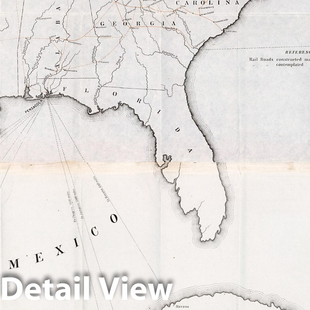 United States Railroad Map, 1848 - Historical Map Print