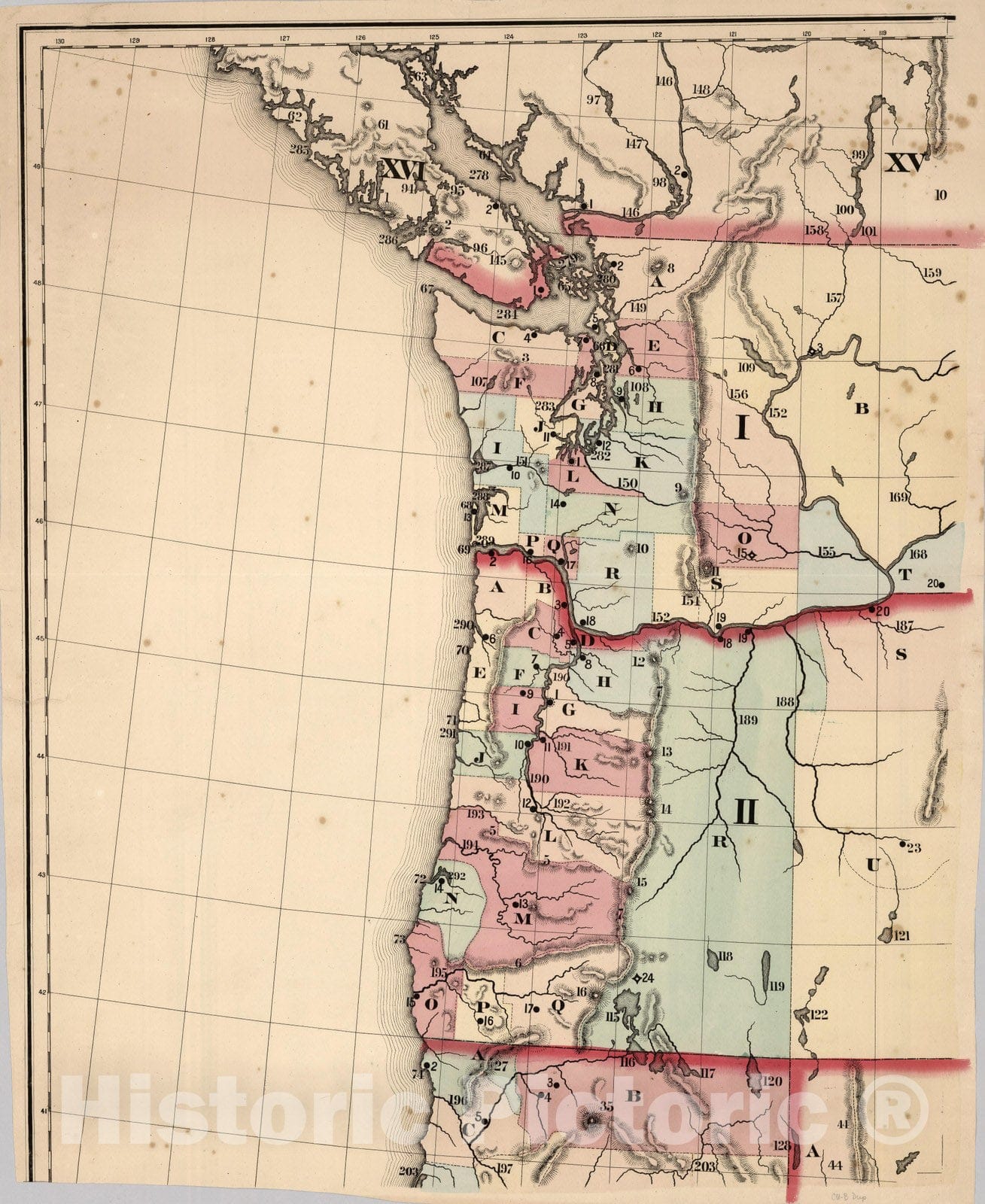 Historic Map : NW Sheet:The Pacific States 1866 - Vintage Wall Art
