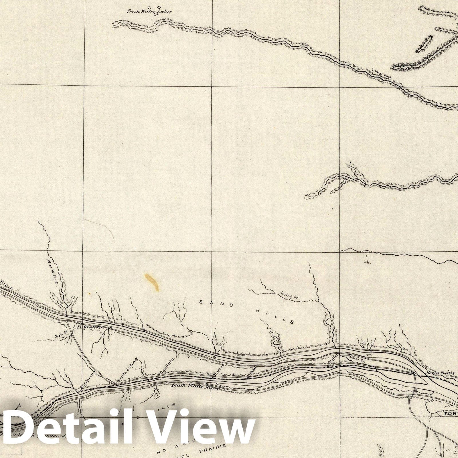 Nebraska - Plate No. 2, 1873 Topographic Map Print